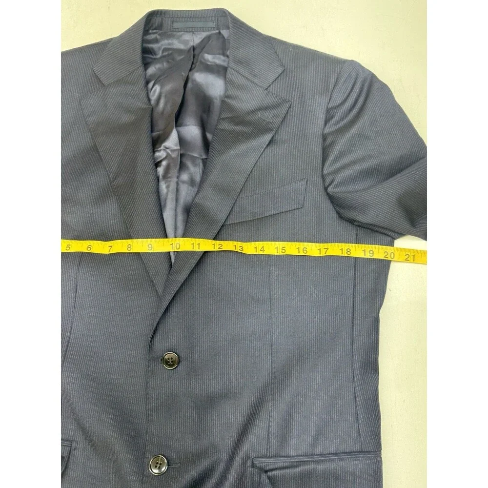 Suitsupply Lazio Navy Pinstripe Blazer Suit Jacket 40R Wool VBC Super 110s Italy